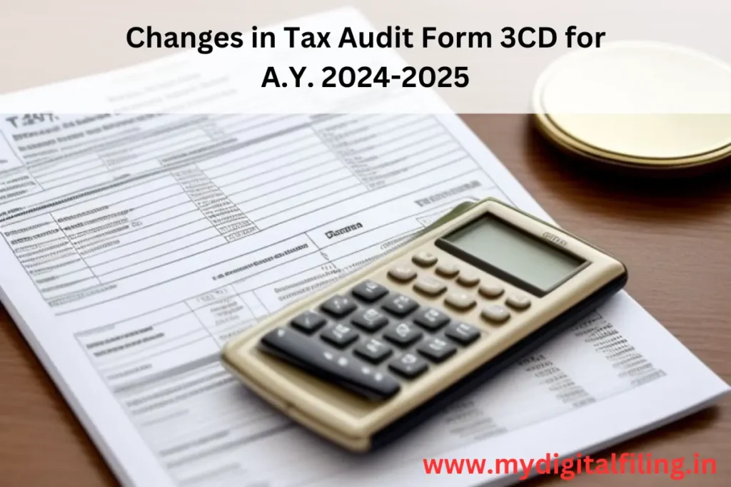 Changes in Form 3CD