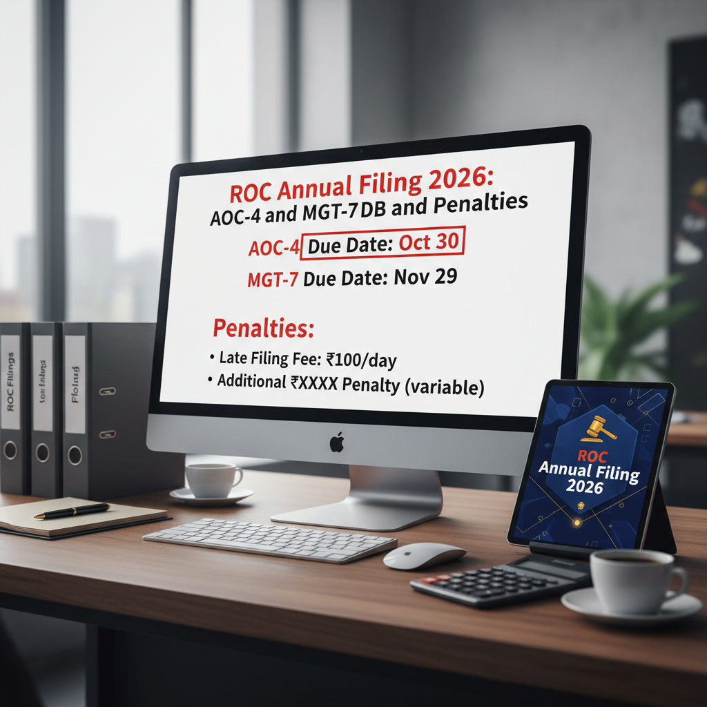 ROC Annual Filing 2026: Understanding the Critical AOC-4 MGT-7 Filing Due Date 2026 and Penalty Structure