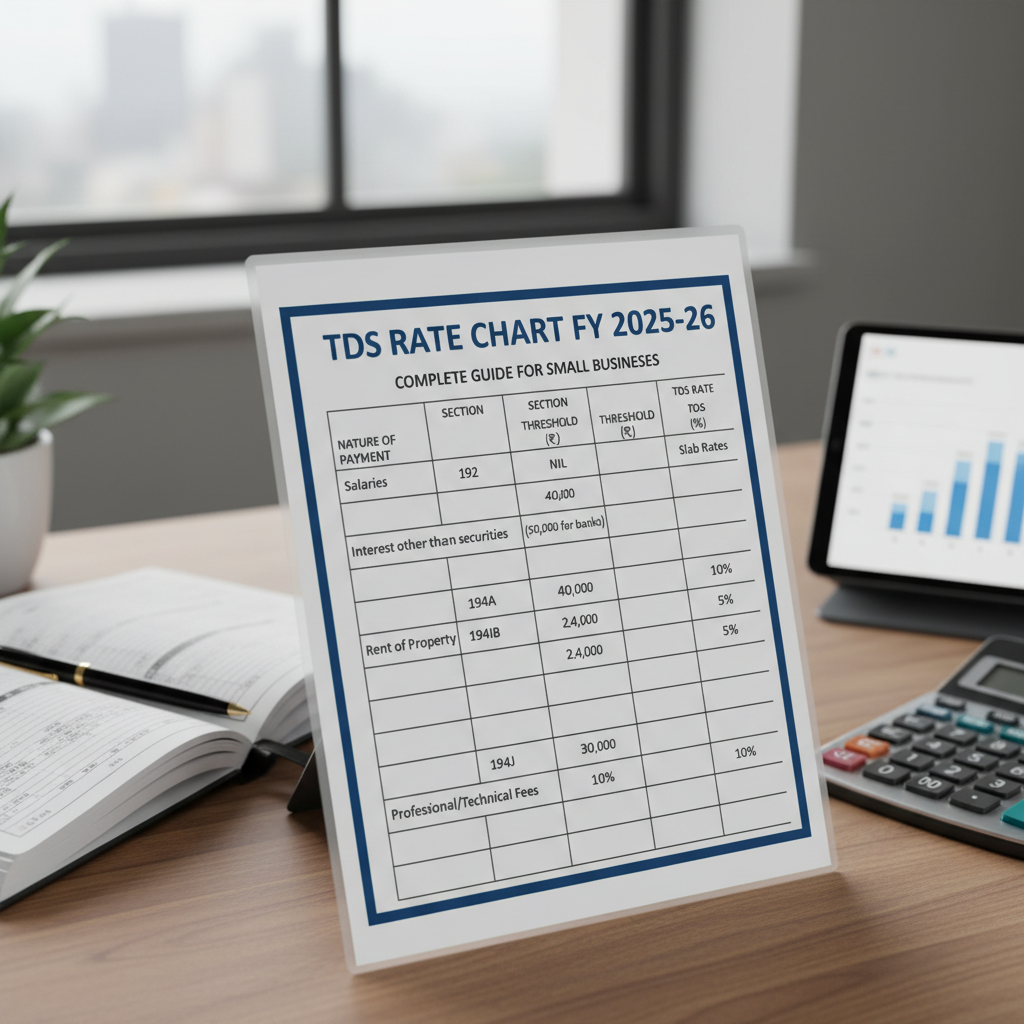 TDS Rate Chart for FY 2025-26 India: A Comprehensive Guide for Small Businesses