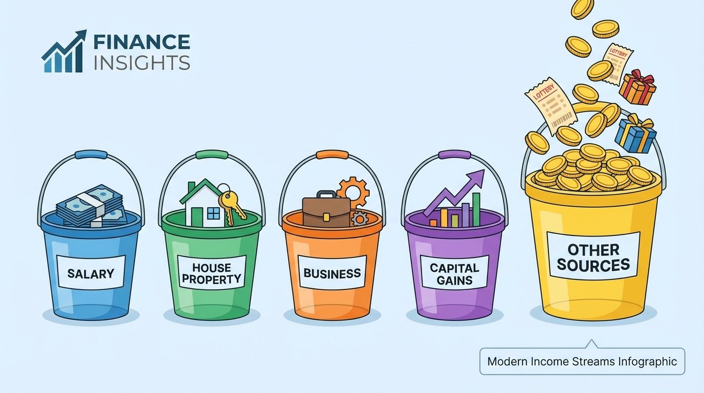 Income from Other Sources Tax: Guide for FY 2025-26 1 Illustration of the five heads of income tax with focus on income from other sources