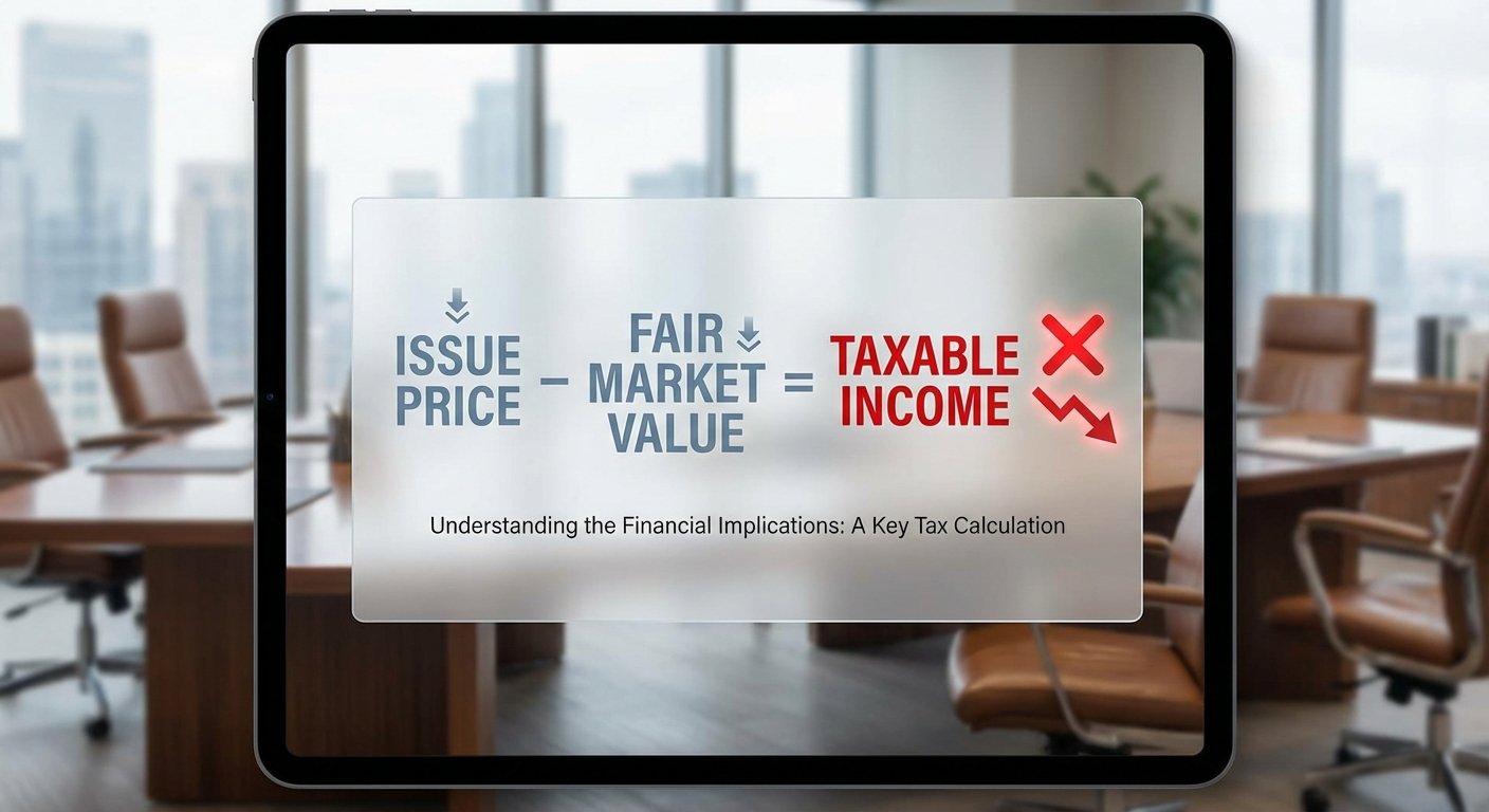 Startup valuation tax calculation formula showing taxable income from share premium