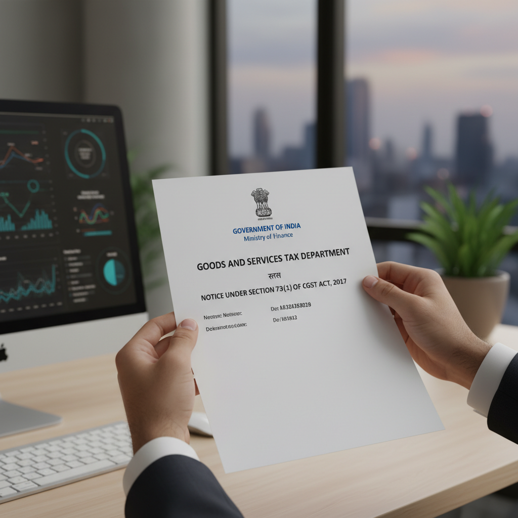 Hands holding an official government GST notice document.