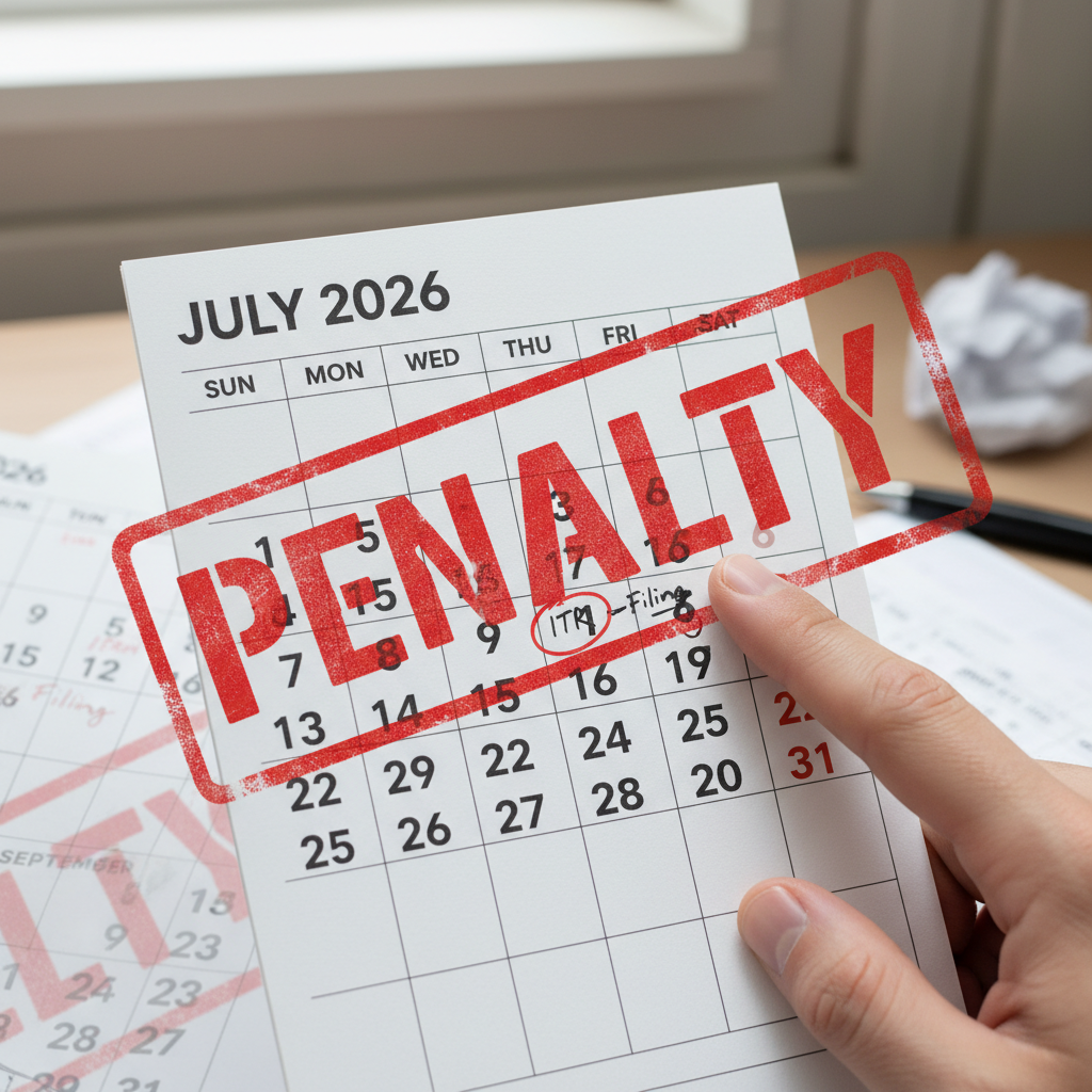A calendar highlighting that tax deadlines exist throughout the year, not just in July, to avoid penalties.