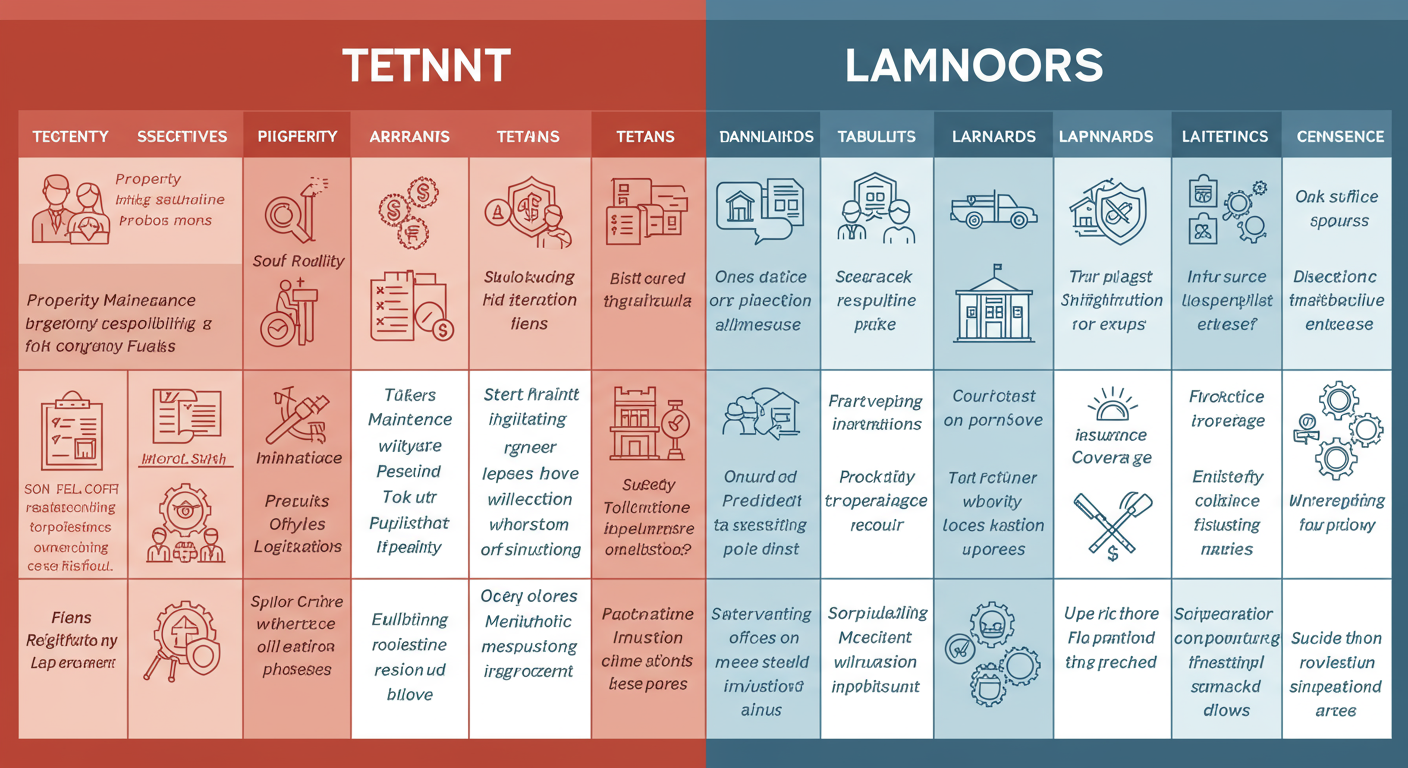 Liability Clause Location: 7 Places You're Ignoring in 2026 1 liability clause location - Detailed comparison table as a high-quality graphic, showing the different liability responsibilities for a tenant vs. a landlord in a typical commercial lease agreement.