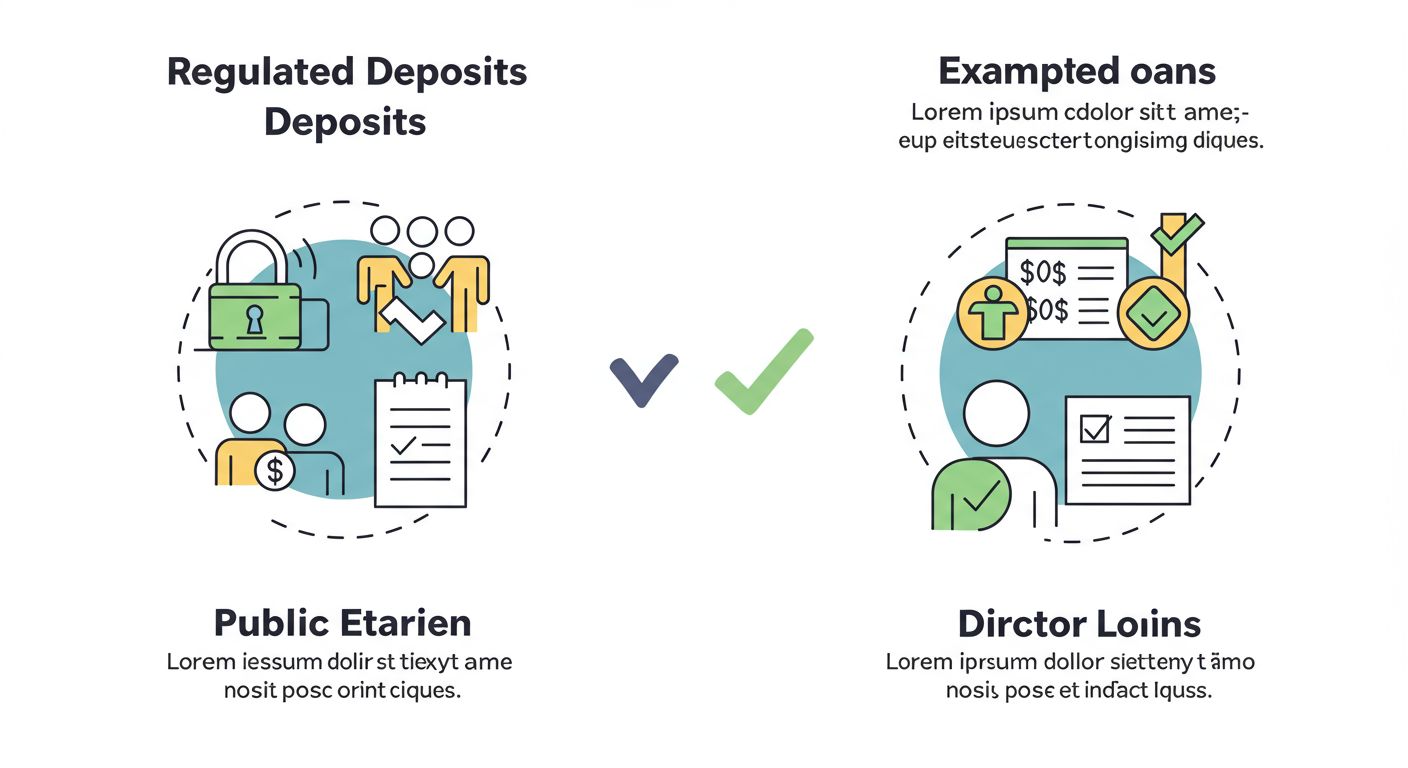 Form DPT 3 Filing in 2026: Your Ultimate Guide to Avoid Penalties 1 Form DPT 3 filing - Detailed infographic visually comparing 'Regulated Deposits' (with a lock icon) vs. 'Exempted Transactions' (with a green checkmark icon), showing common examples for each category like public solicitation vs. director loans.