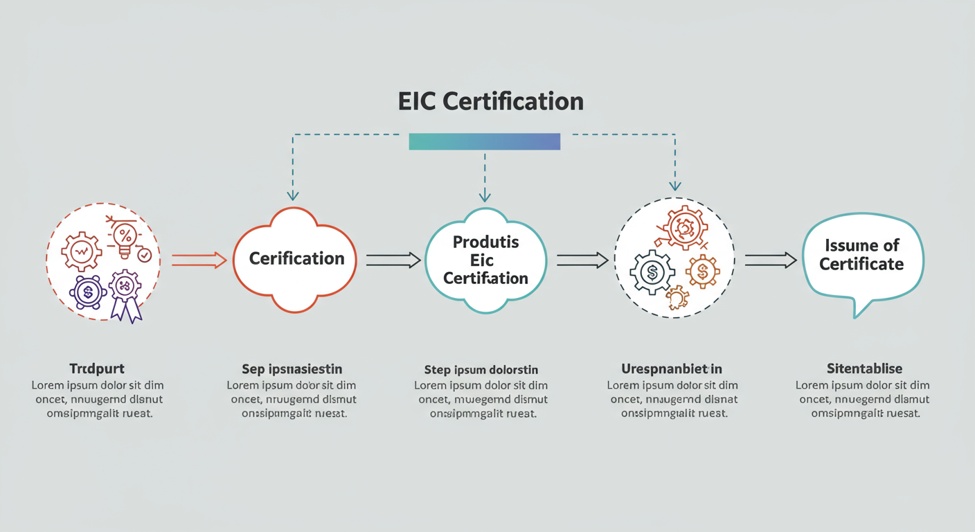 EIC Full Form 2026: From Colonial Empire to Modern Trade 2 EIC full form - A clean, professional flowchart diagram illustrating the 5-step EIC certification process, from 'Product Notification' to 'Issuance of Certificate'.