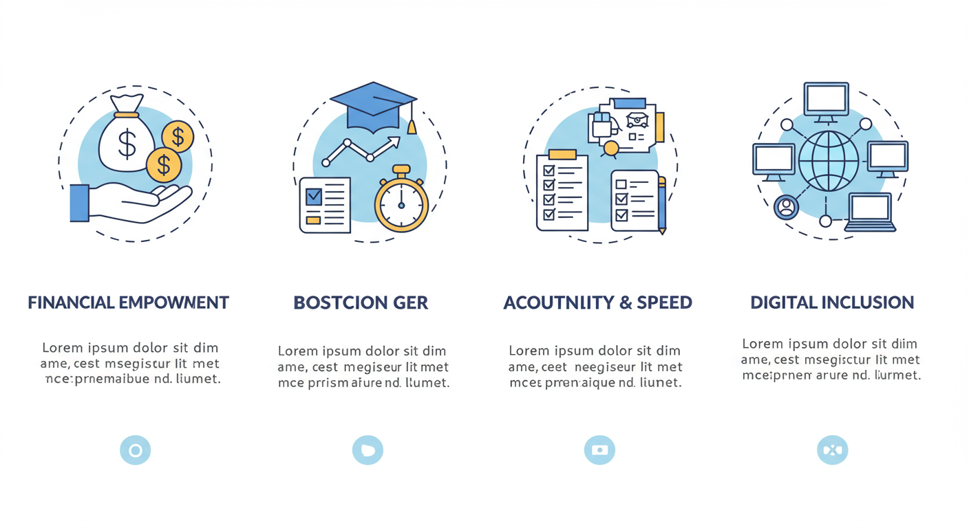 e Prerana Scholarship 2026: The Ultimate Guide to Apply 1 e Prerana Scholarship - Educational infographic with icons showing the 4 main objectives of the e Prerana portal: Financial Empowerment, Boosting GER, Accountability & Speed, and Digital Inclusion.