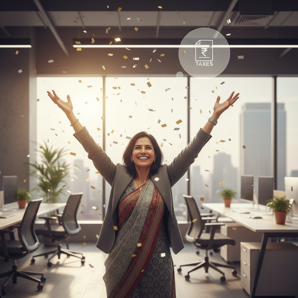 Successful business owner looking worried about taxes.