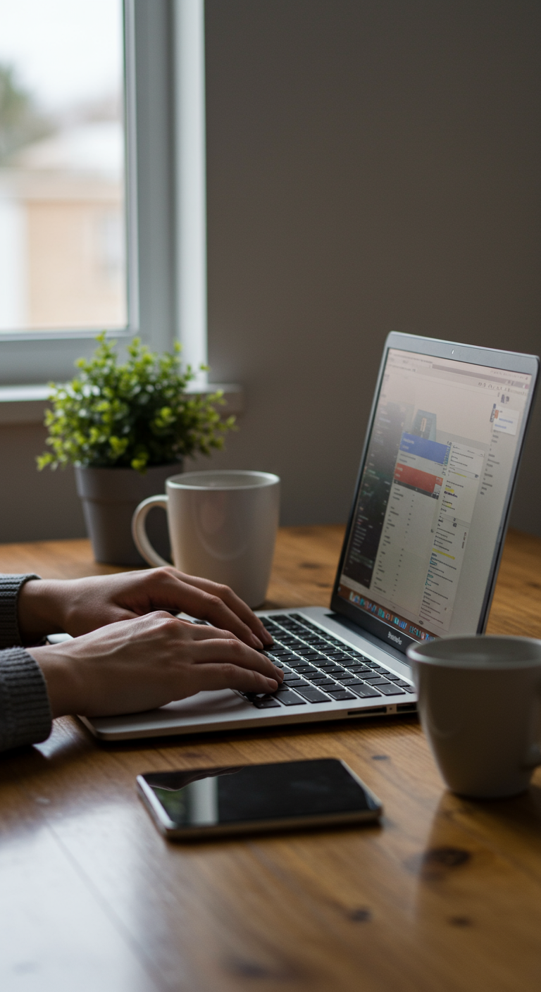 A freelance professional working on their laptop, highlighting the importance of GST for service providers in 2026.