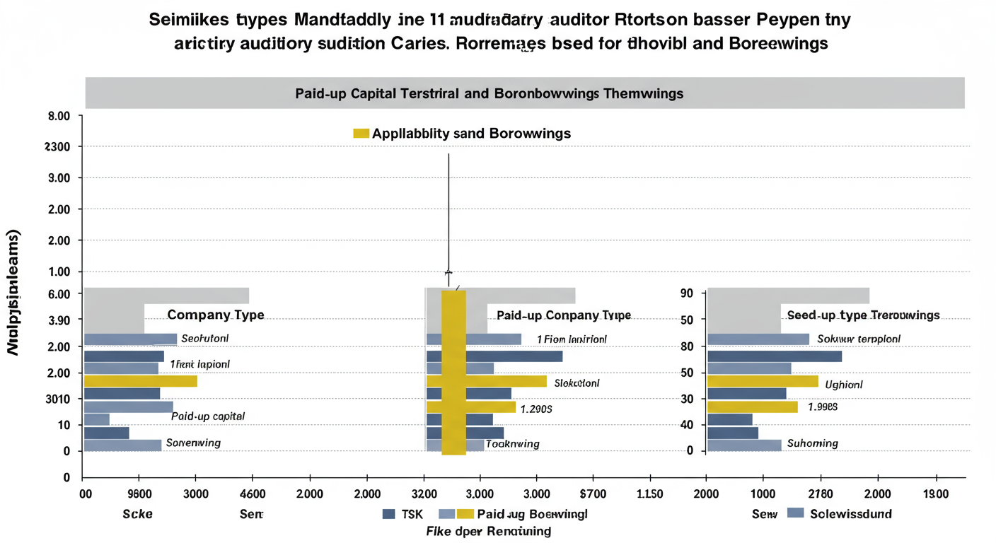 Appointment of Auditor - Data visualization chart showing the applicability thresholds for mandatory auditor rotation (paid-up capital, borrowings) for different company types, making the complex rules easy to understand.
